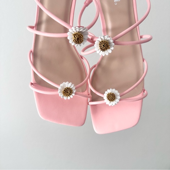 Pastel Daisy Kitten Heel Sandals - Picture 1 of 10